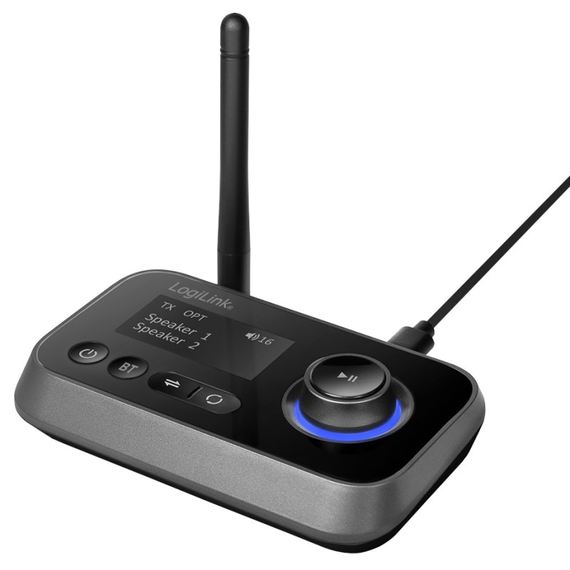 LogiLink Récepteur et émetteur audio Bluetooth 5.0, noir, portée 10 m