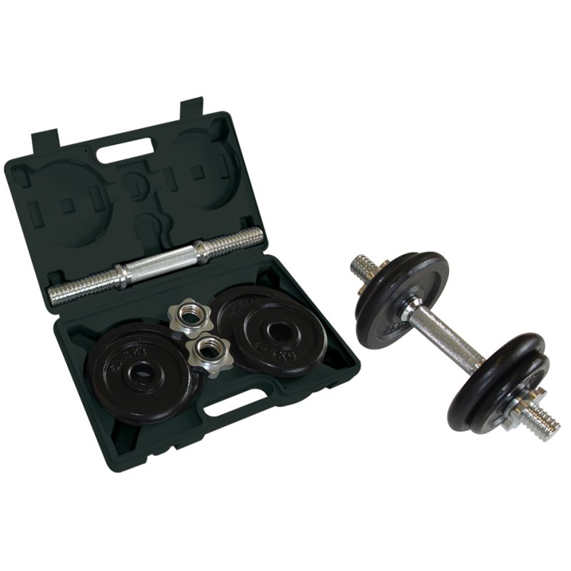SCHILDKRÖT kit d'haltères, 10 kg, fonte, en mallette