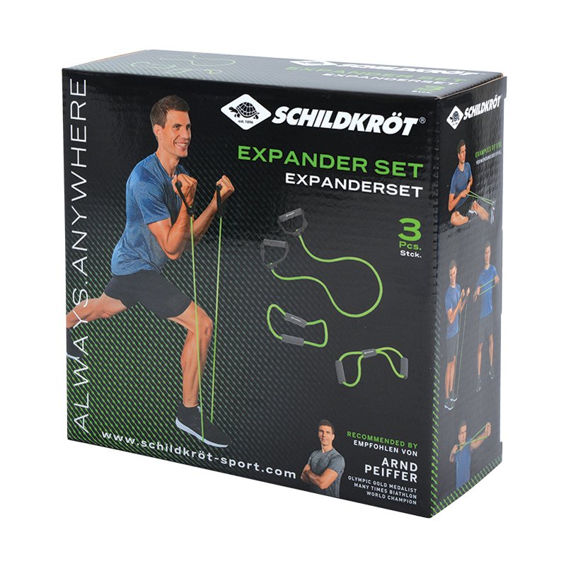SCHILDKRÖT kit élastiques fitness, 3 pièces, noir/vert