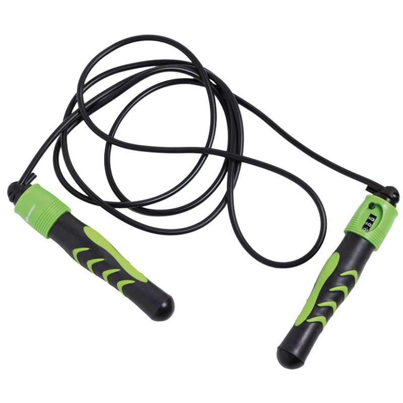 SCHILDKRÖT corde à sauter avec compteur, noir/vert, longueur ajustable, 2,7 m