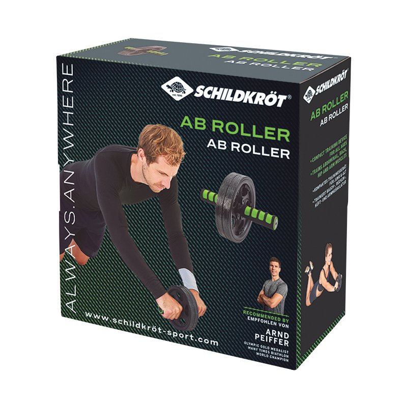 SCHILDKRÖT buiktrainer roller, zwart/groen, 185 mm diameter