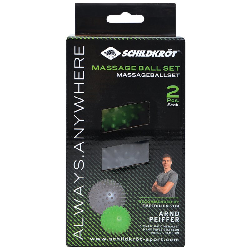 SCHILDKRÖT massage ball set, grey/green, 2 pieces