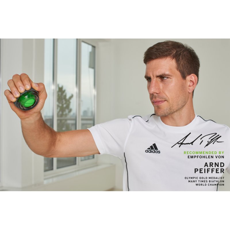 SCHILDKRÖT Spinball hand and arm trainer, grey/green, 70 mm
