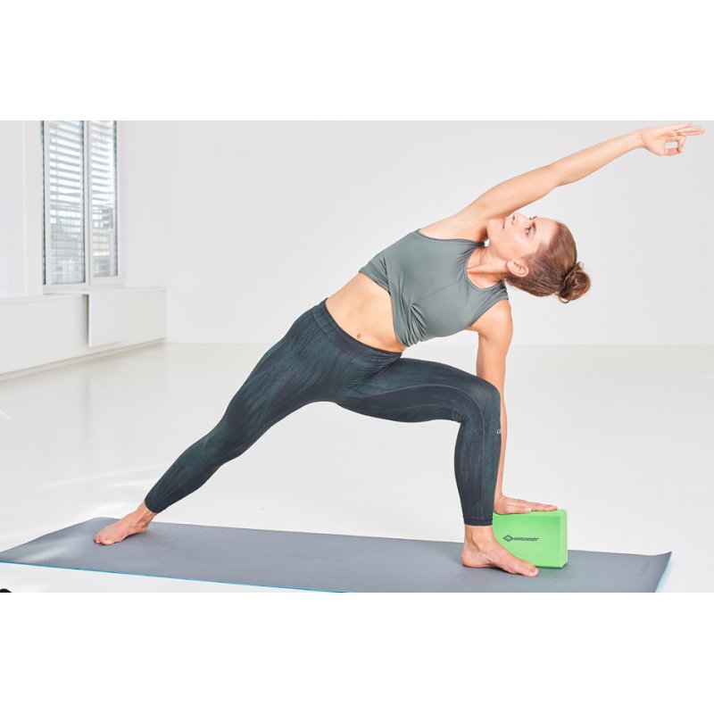 SCHILDKRÖT bloc de yoga, vert/gris, 225×150×75 mm, 200 g