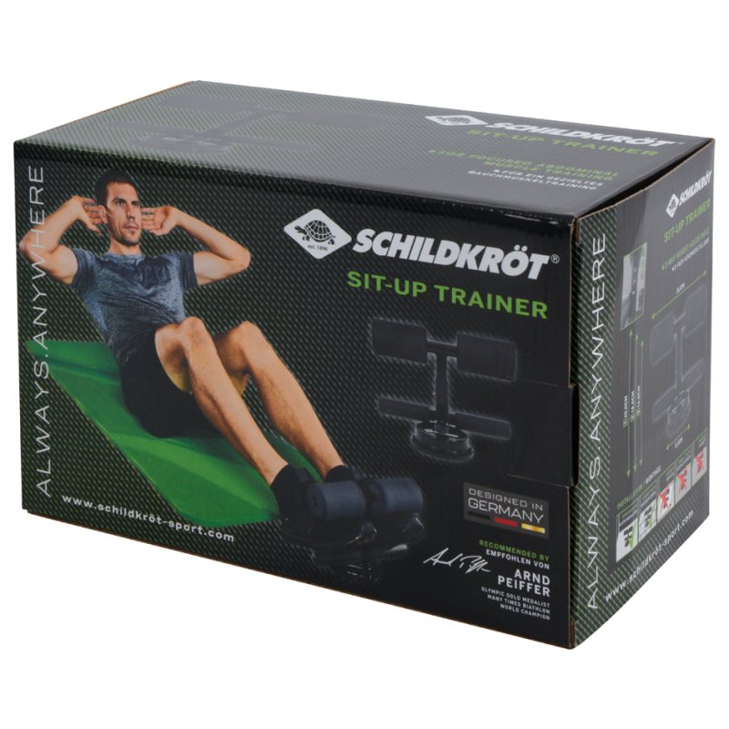 SCHILDKRÖT sit-up trainer for abdominal exercises, black, suction cup 125 mm, 3-way adjustable