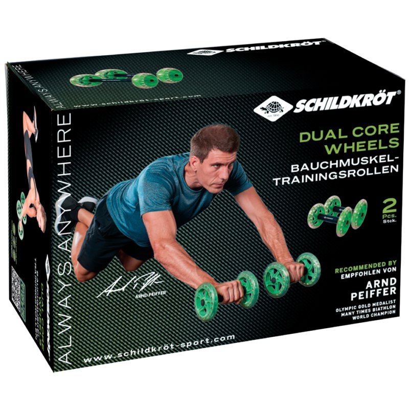 SCHILDKRÖT Roues d'entraînement Dual Core, noir/vert, 145 mm, poignées ergonomiques
