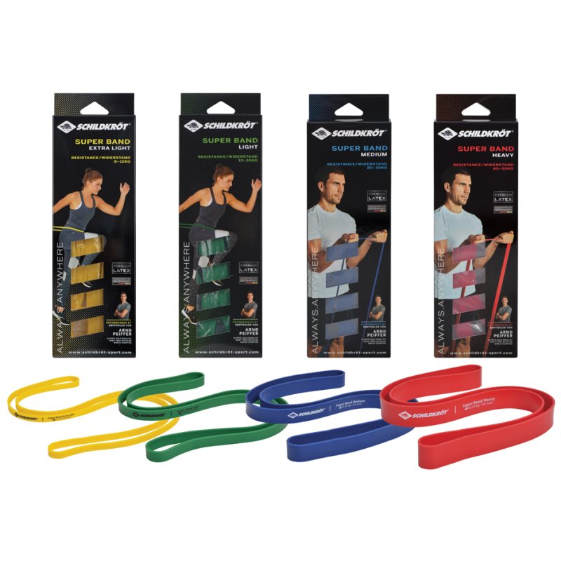 SCHILDKRÖT bande de résistance Super Band Extra Light, 13 mm, jaune, 6-12 kg