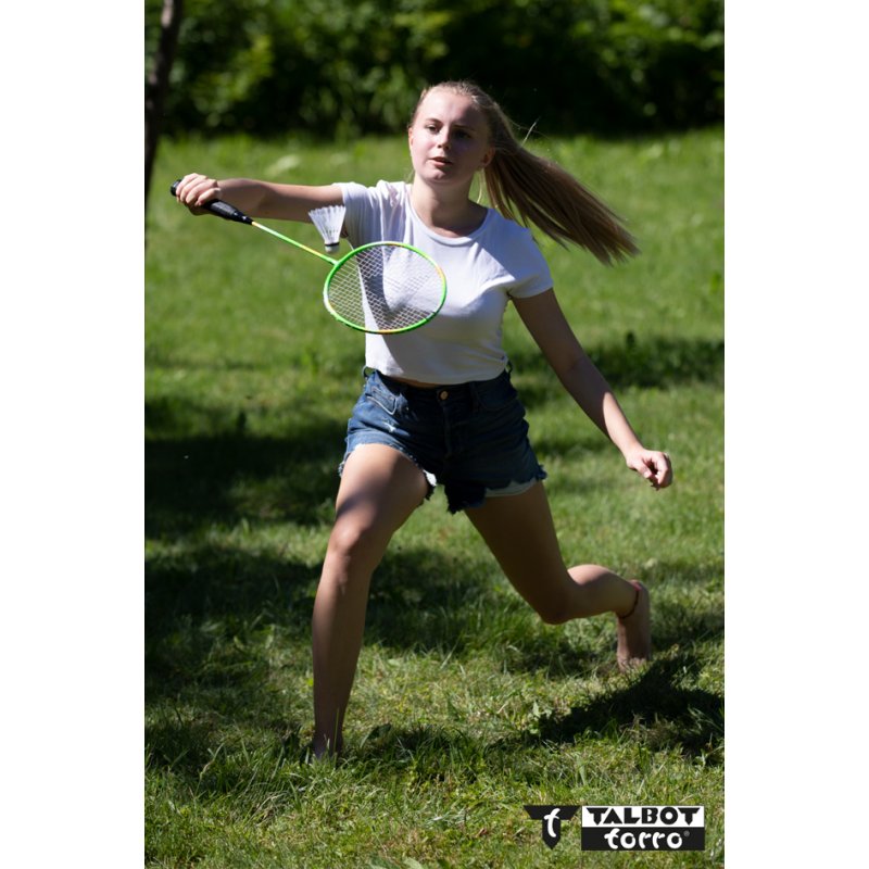 TALBOT torro badmintonracket Fighter, geharde staal, licht aluminium hoofd