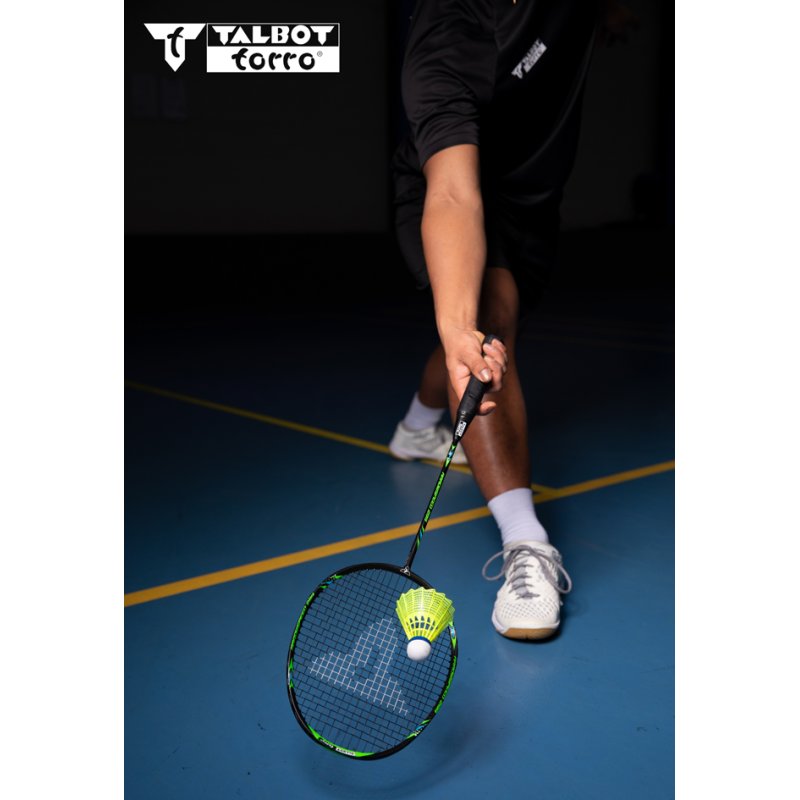 TALBOT torro badmintonracket Arrowspeed 299, zwart/neongroen, 96 g, graphiet-aluminium