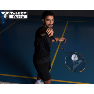 TALBOT torro badmintonracket Arrowspeed 399, zwart/neon-oranje, 89 g, vollgrafiet