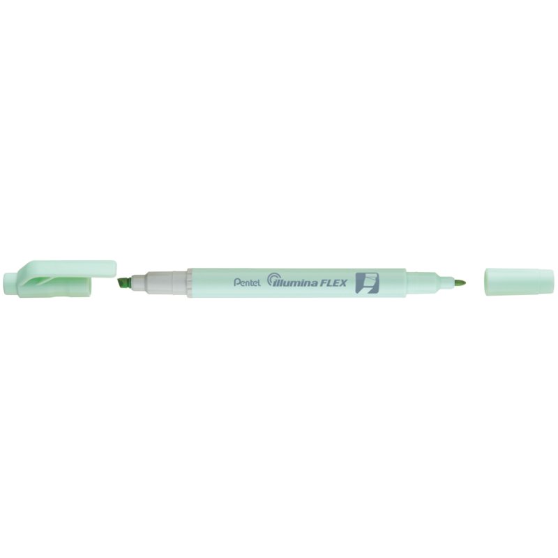 Pentel surligneur Illumina Flex Pastel, vert clair pastel, 2 pointes, 1,5-3,5 mm et 1 mm