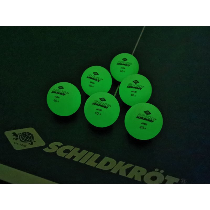 DONIC SCHILDKRÖT balles de ping-pong phosphorescentes, vert, 40 mm, 6 pièces