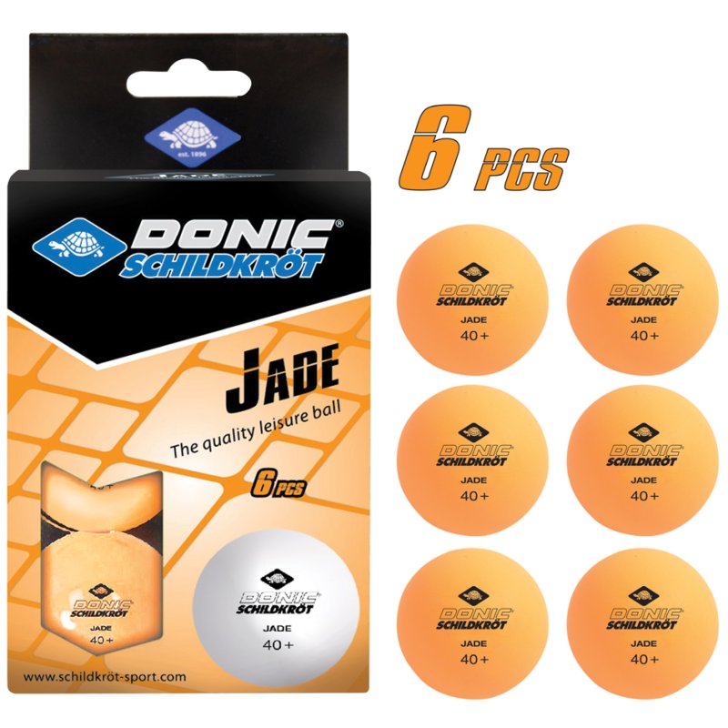 DONIC SCHILDKRÖT balles de tennis de table Jade, blanc, 40 mm, 6 pièces
