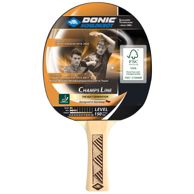 DONIC SCHILDKRÖT raquette de tennis de table Champs Line 150, série débutants, revêtement jade