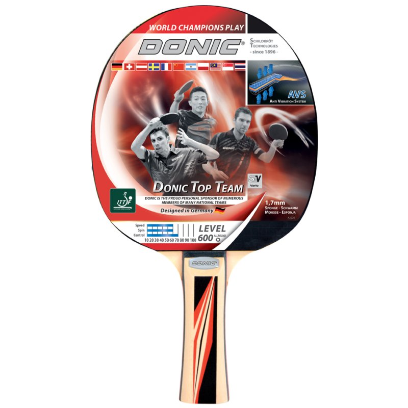 DONIC SCHILDKRÖT Top Team 600 table tennis bat, inverted pips, 1.7 mm sponge