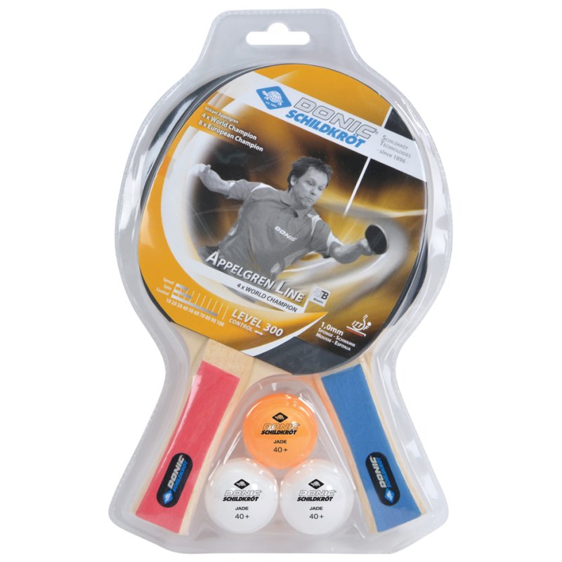 DONIC SCHILDKRÖT table tennis set Appelgren 300, 2 bats, 3 balls