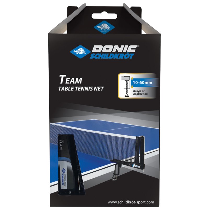 DONIC SCHILDKRÖT filet de tennis de table Team, pliable, filet nylon, épaisseur max 60 mm