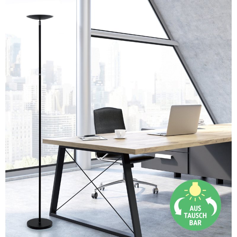 MAUL LED floor lamp sphere, black, 27W