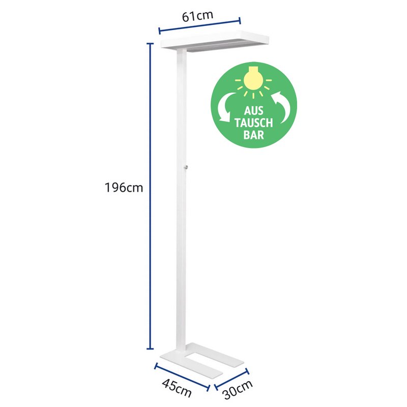 MAUL Lampadaire LED MAULjaval, gradable, blanc, 80W