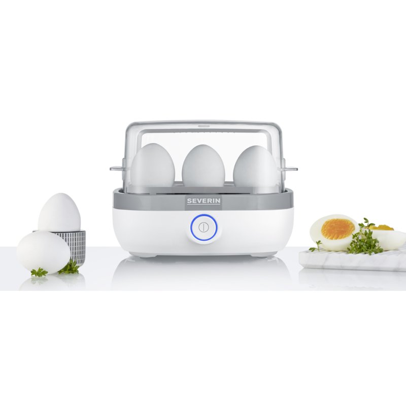 SEVERIN egg boiler EK 3164, 6 eggs, white/grey, 420 watt