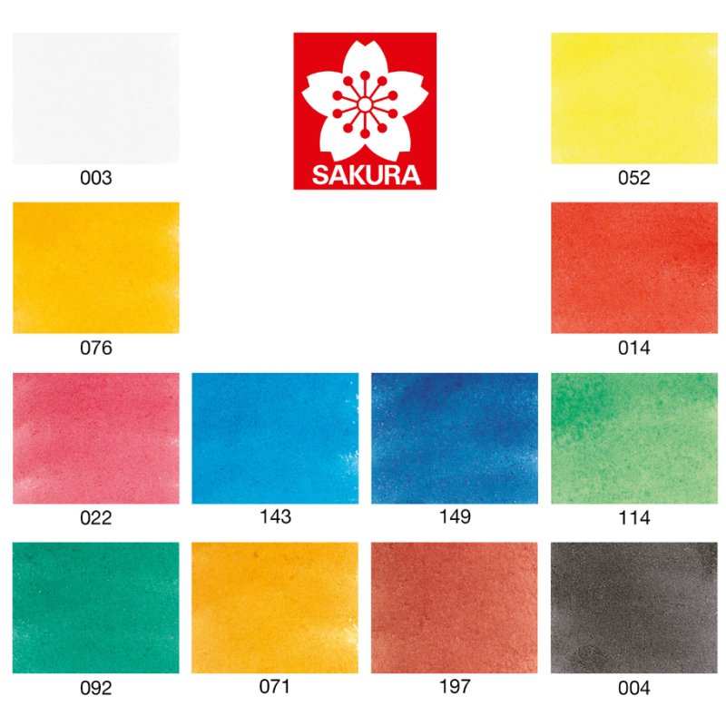 SAKURA Koi peinture aquarelle, 12 couleurs, pinceau à eau inclus