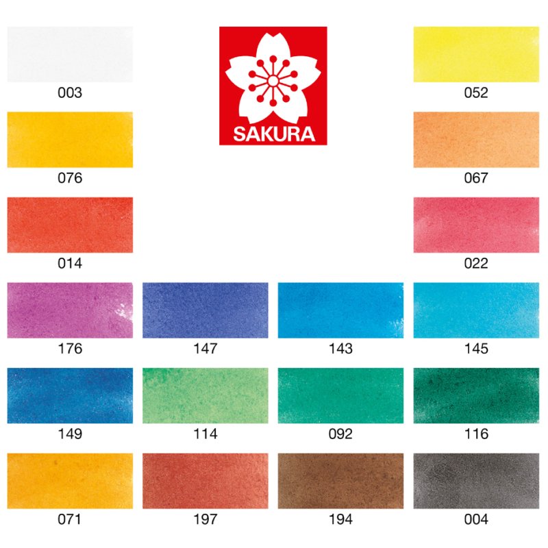 SAKURA Koi peinture aquarelle, 12 couleurs, pinceau à eau inclus