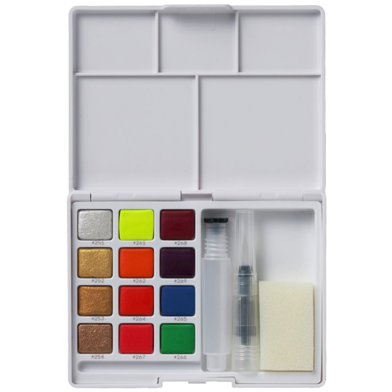 SAKURA Koi set de peinture aquarelle, 24 couleurs, avec pinceau à eau