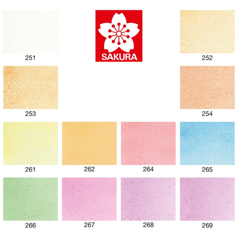 SAKURA Koi set de peinture aquarelle, 24 couleurs, avec pinceau à eau