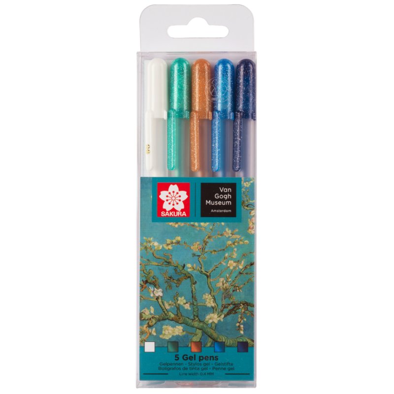 SAKURA Gel rollers Gelly Roll Mandelblüte Van Gogh Museum, 5 pieces