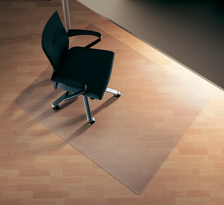 RS Office vloerbeschermingsmat Ecogrip Solid, polycarbonaat 1,8 mm, transparant, 110×120 cm