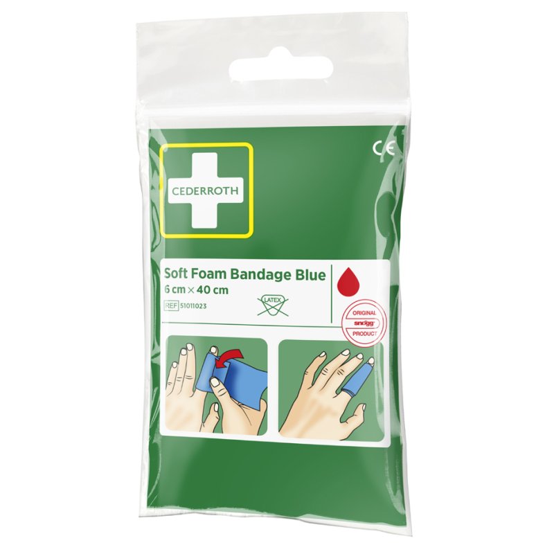 CEDERROTH schuimverband zelfklevend, blauw, 60 mm × 0,4 m