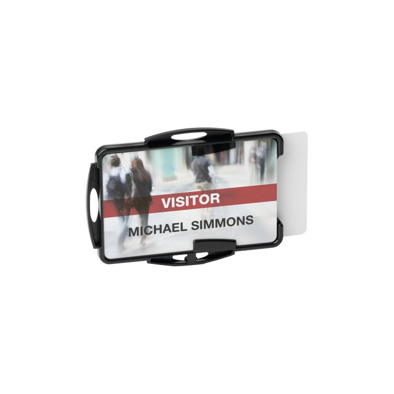 DURABLE porte-cartes ECO pour 2 cartes, noir, plastique recyclé, 10 pièces