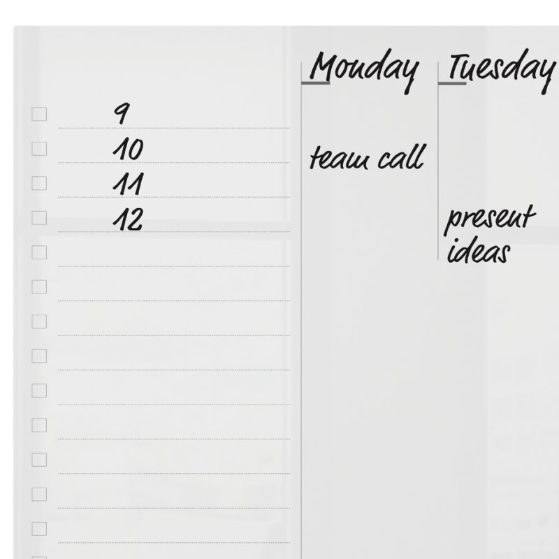 nobo acryl weekplanner, A4, transparent, effaçable à sec