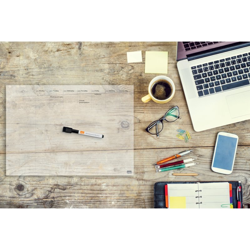 nobo acryl weekplanner, A4, transparent, effaçable à sec