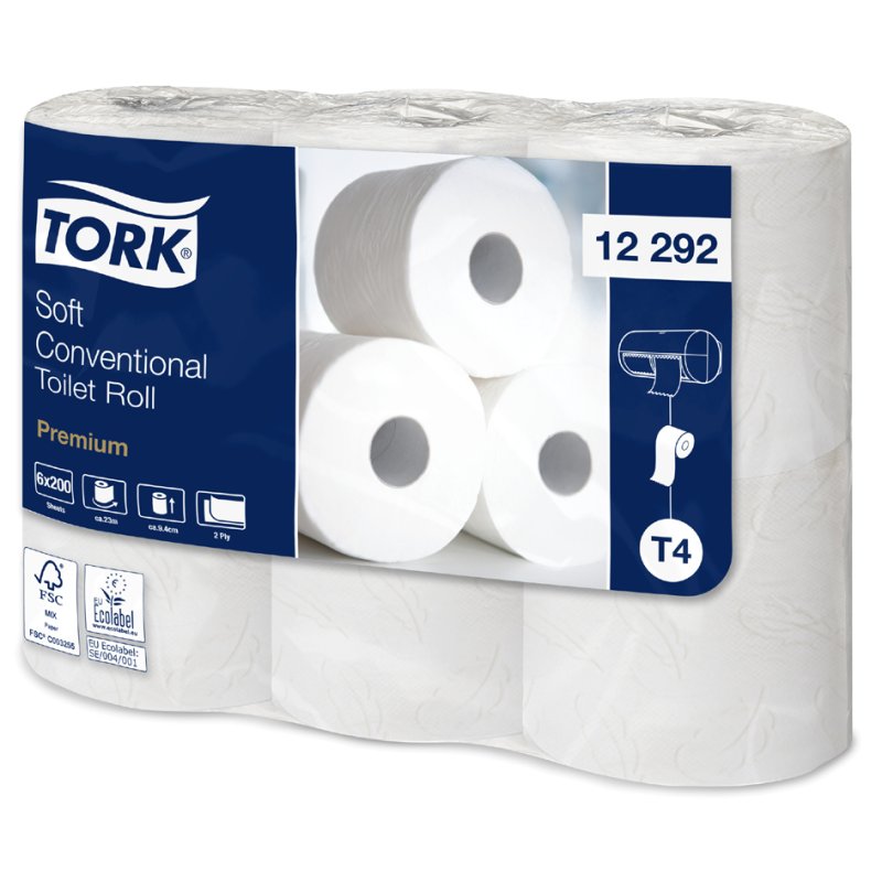 Tork papier toilette T4 Premium, 3 plis, blanc, 8 rouleaux