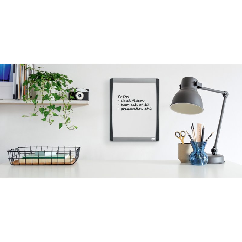 Nobo tableau blanc magnétique, blanc, cadre incurvé, 21,5 × 28 cm