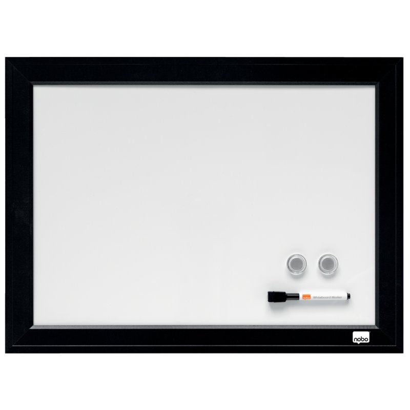 Nobo tableau blanc, 585×430 mm, cadre en plastique noir, magnétique
