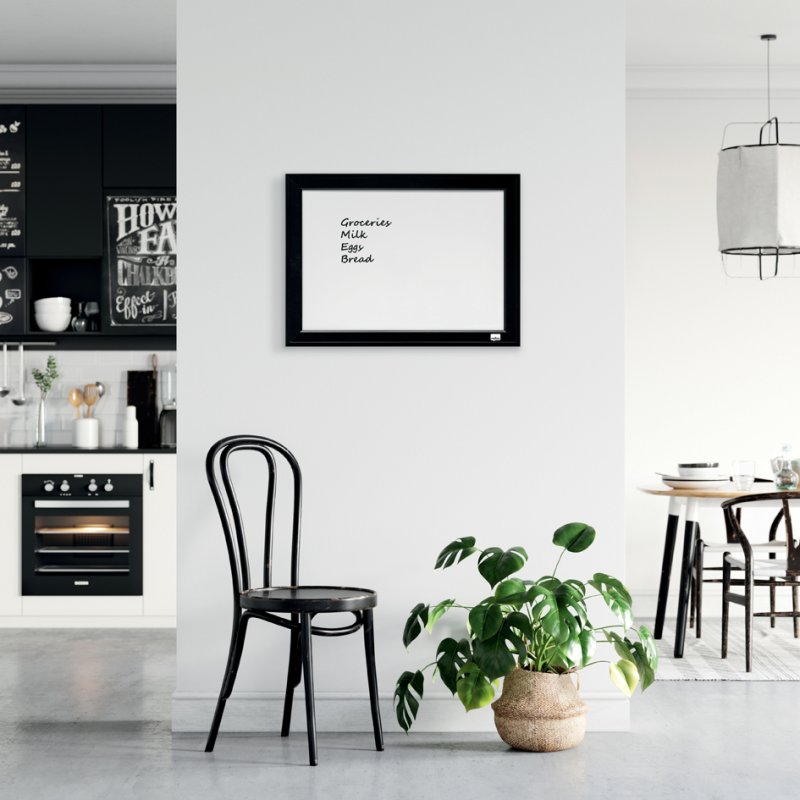 Nobo whiteboard, 585×430 mm, zwart kunststof frame, magnethaftend