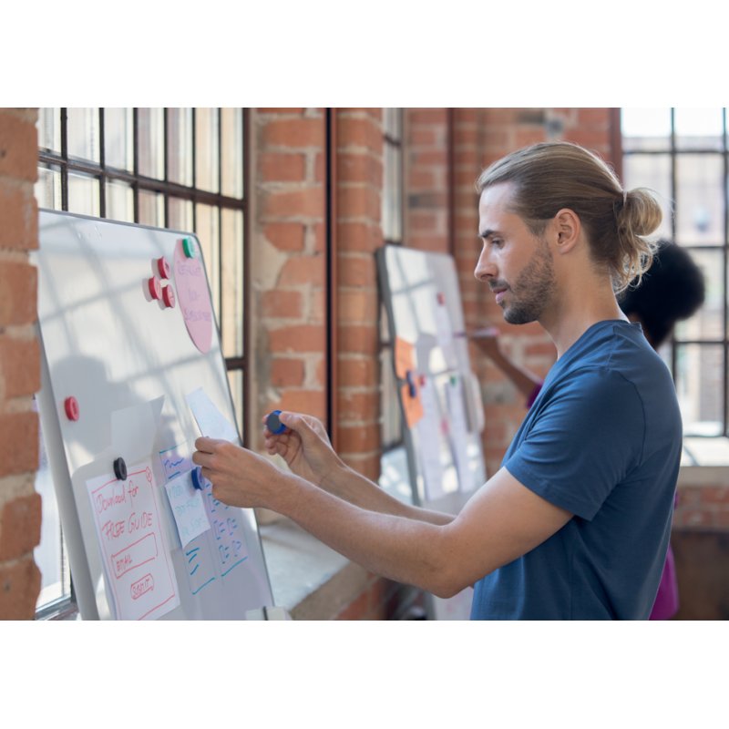 nobo système tableau blanc Move & Meet, blanc, support mobile, recto-verso, 900×1800 mm