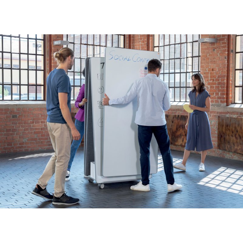 nobo Kombisysteem Move&Me système de conférence mobile, 900×1800 mm, gris
