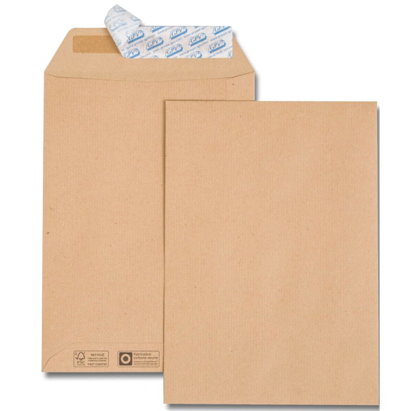 GPV Enveloppes d'expédition Green ECO, C5, 162 × 229 mm, marron, 500 pièces