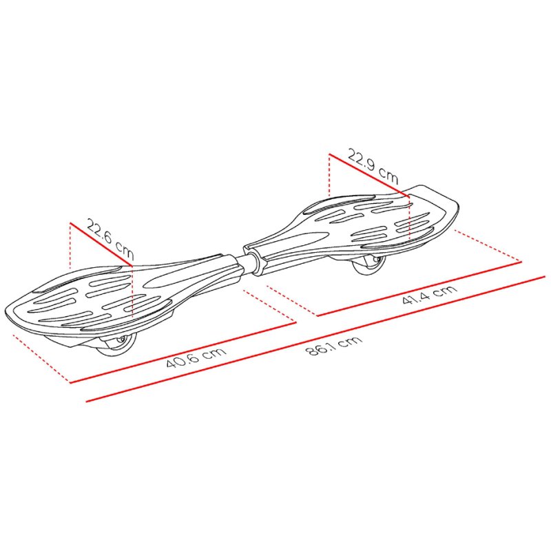 StreetSurFing waveboard Original Black Glitch, 360° draaibare wielen, ABEC7 kogellagers, 100 kg