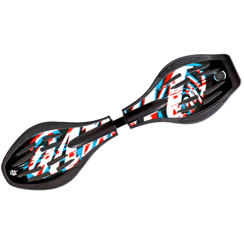 StreetSurFing waveboard Original Black Glitch, 360° draaibare wielen, ABEC7 kogellagers, 100 kg