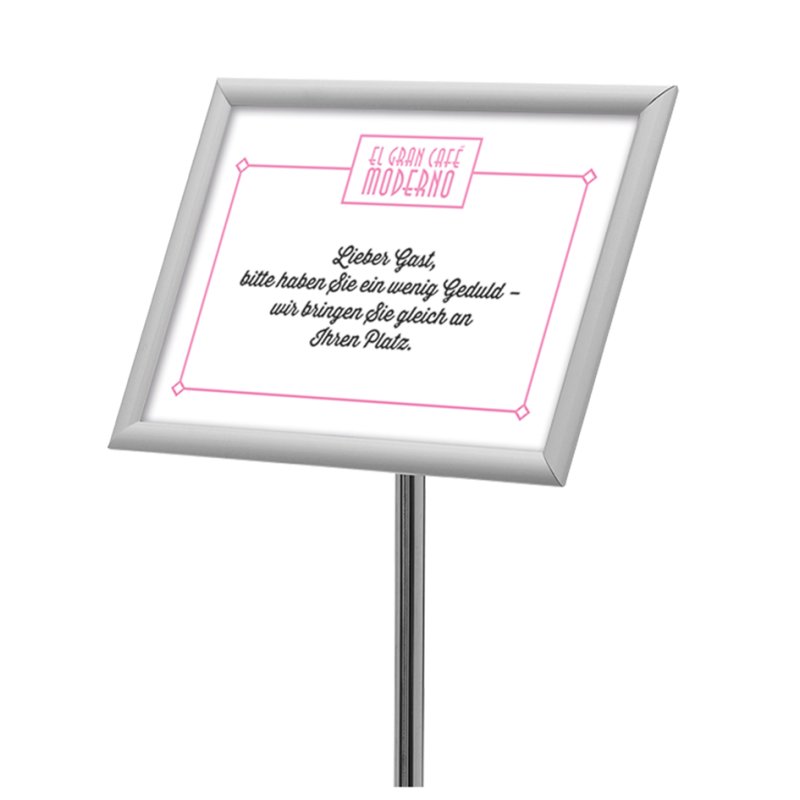 deflecto porte-affiche à charnière avec liste déroulante, format A3, aluminium, 900-1285 mm