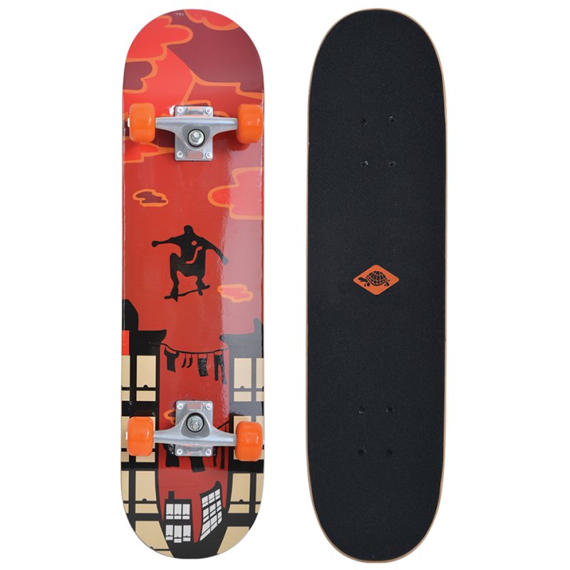 SCHILDKRÖT skateboard Kick 31", rouge, plateau érable