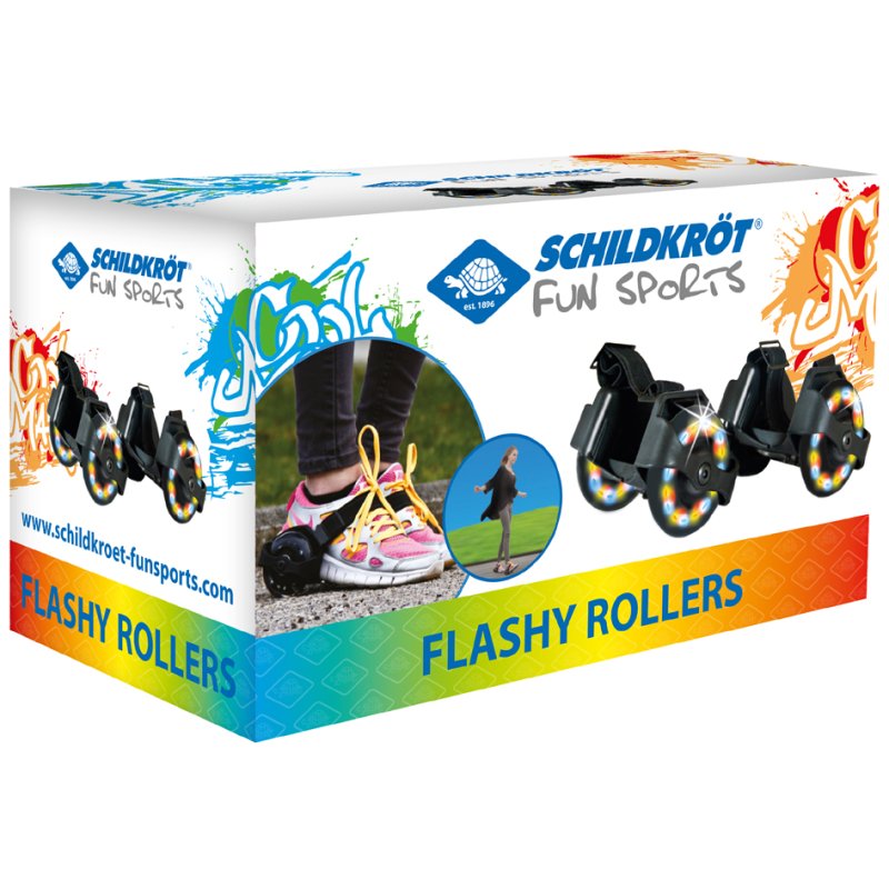 SCHILDKRÖT chaussons à talons Flashy Rollers, LED clignotante, capacité 75 kg