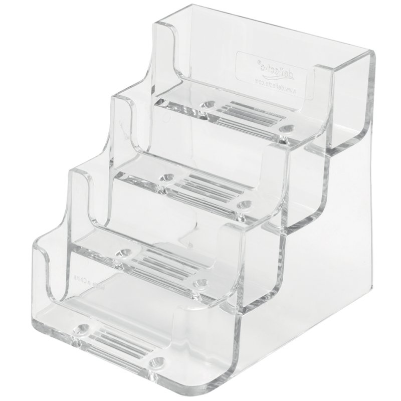 deflecto porte-cartes de visite 70841, 4 compartiments, polystyrène, 100 x 110 x 95 mm