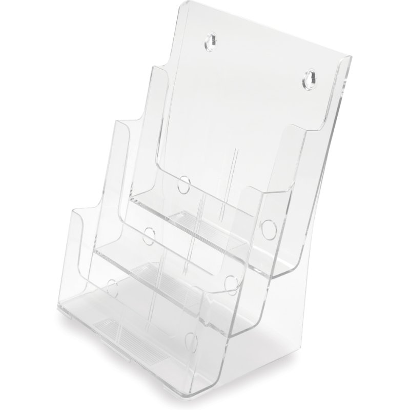 deflecto porte-prospectus DIN A5 vertical, 4 compartiments, cristal clair