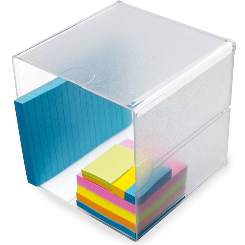 Deflecto boîte de rangement Cube, 1 compartiment, transparent, 152×152×152 mm