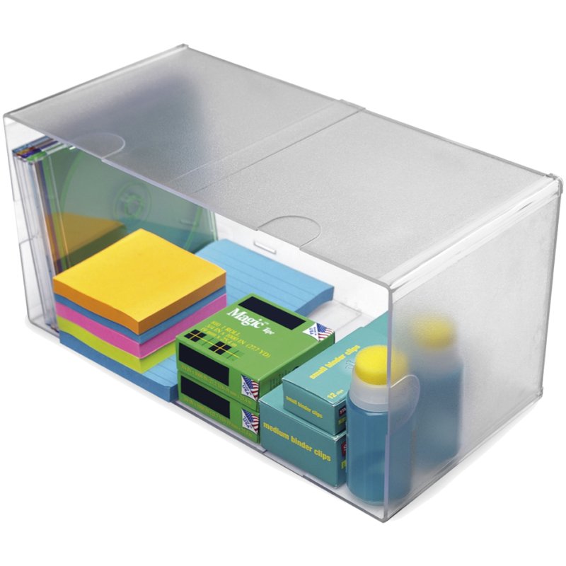 Deflecto boîte de rangement Cube, 1 compartiment, transparent, 152×152×152 mm